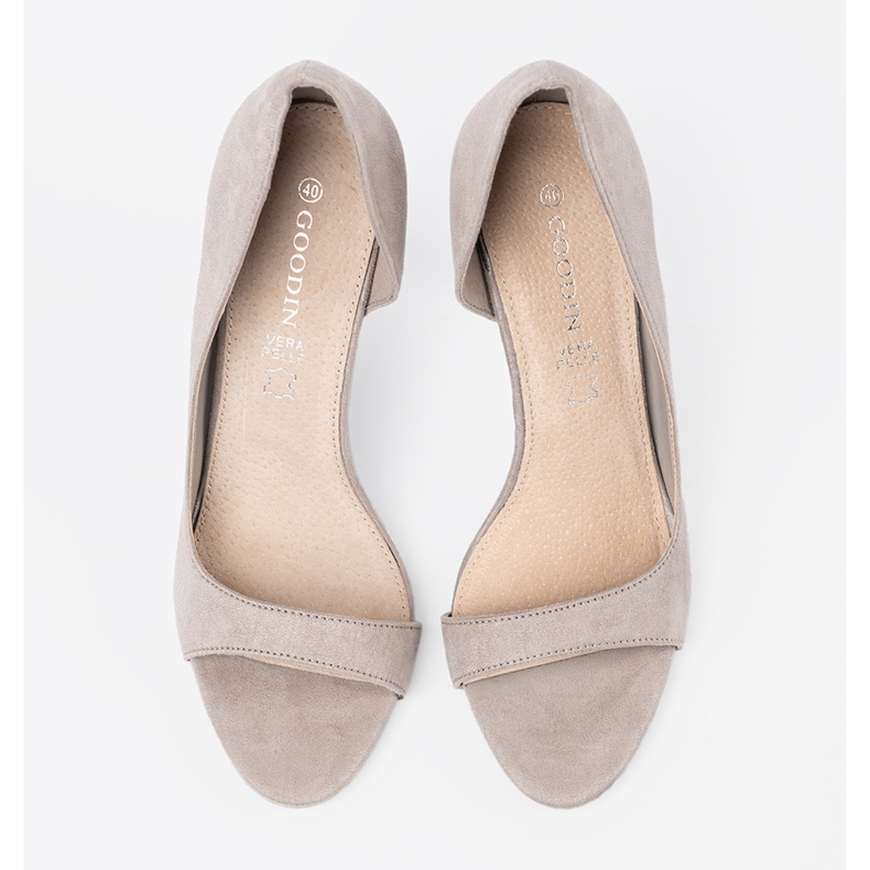 Goodin Pompes en daim gris avec doigts nus 1