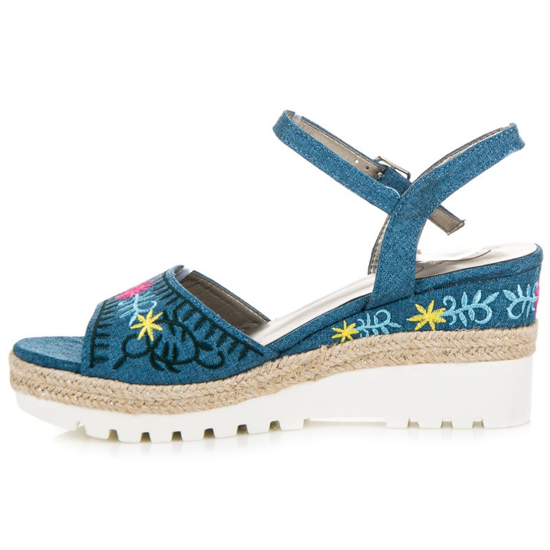 Kylie Sandales espadrilles brodées bleu 2