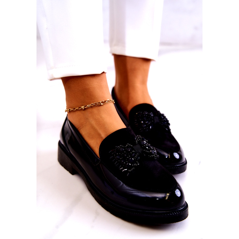 S.Barski Les mocassins lafefer verni les femmes noires le noir 5