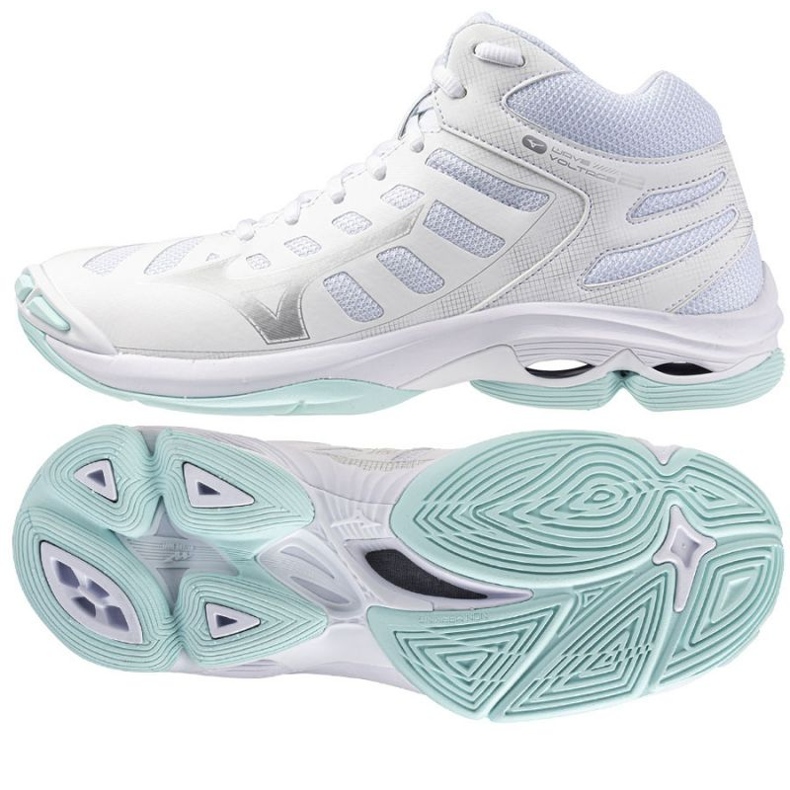 MIZUNO WAVE TENSION 2 MID V1GC246545 Volleyball Chaussures blanche 1