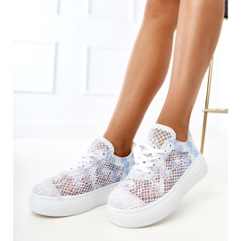 Sneakers ouverts multicolores sur la plate-forme blanche 1