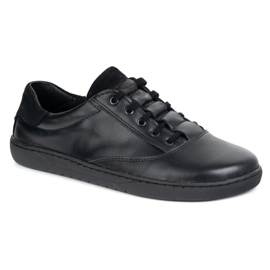 Sneakers pieds nus Maja Olivier pour femmes - chaussures en cuir noir 1