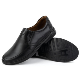 KOMODO Chaussures pour hommes en slip-on en cuir naturel 854k noir le noir 3 KOMODO Chaussures pour hommes en slip-on en cuir naturel 854k noir le noir 3