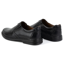 KOMODO Chaussures pour hommes en slip-on en cuir naturel 854k noir le noir 4