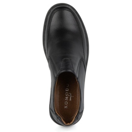 KOMODO Chaussures pour hommes en slip-on en cuir naturel 854k noir 6