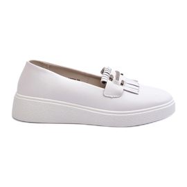 S.Barski Locs féminins en cuir léger sur la plate-forme Białe S. Barski LR590 blanc 2