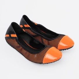 Ballerines oranges avec maille noire 3