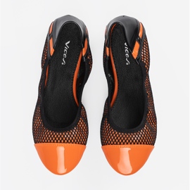 Ballerines oranges avec maille noire 4