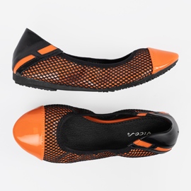 Ballerines oranges avec maille noire 2