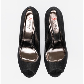 Seastar Pompes à paillettes noires avec doigts nus 2