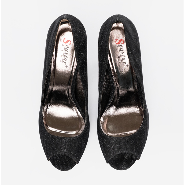 Seastar Pompes à paillettes noires avec doigts nus 2