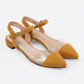 Goodin Sandales de moutarde avec des doigts couverts jaune 3