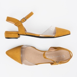 Goodin Sandales de moutarde avec des doigts couverts jaune 5
