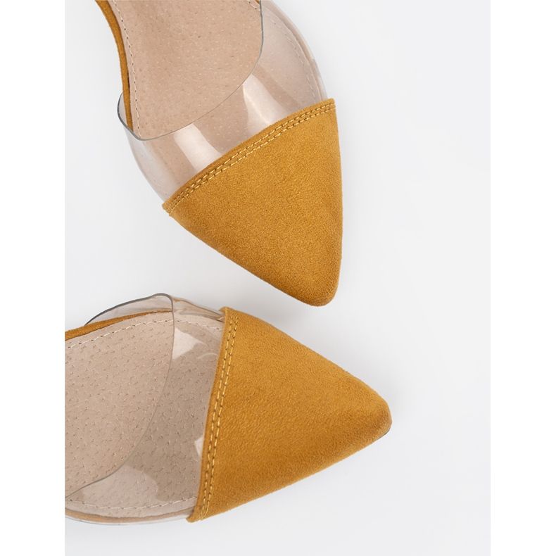 Goodin Sandales de moutarde avec des doigts couverts jaune 1