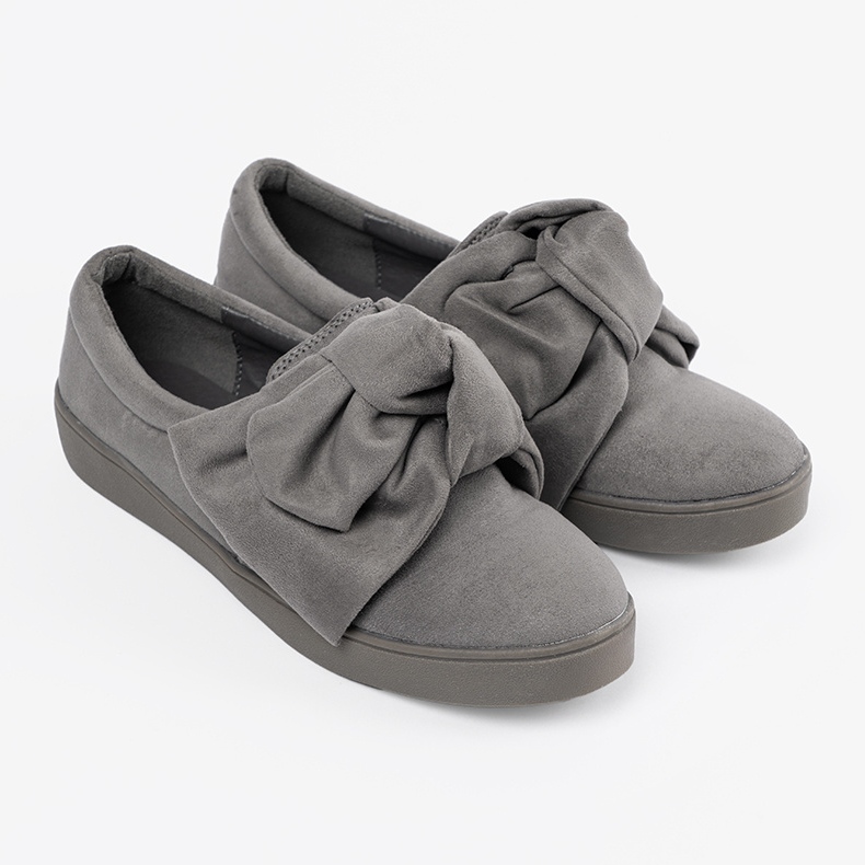Seastar Gray Slip -in Sneakers avec un arc gris 1