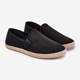 Espadrilles Sneakers pour hommes avec Eco en daim noir le noir 2