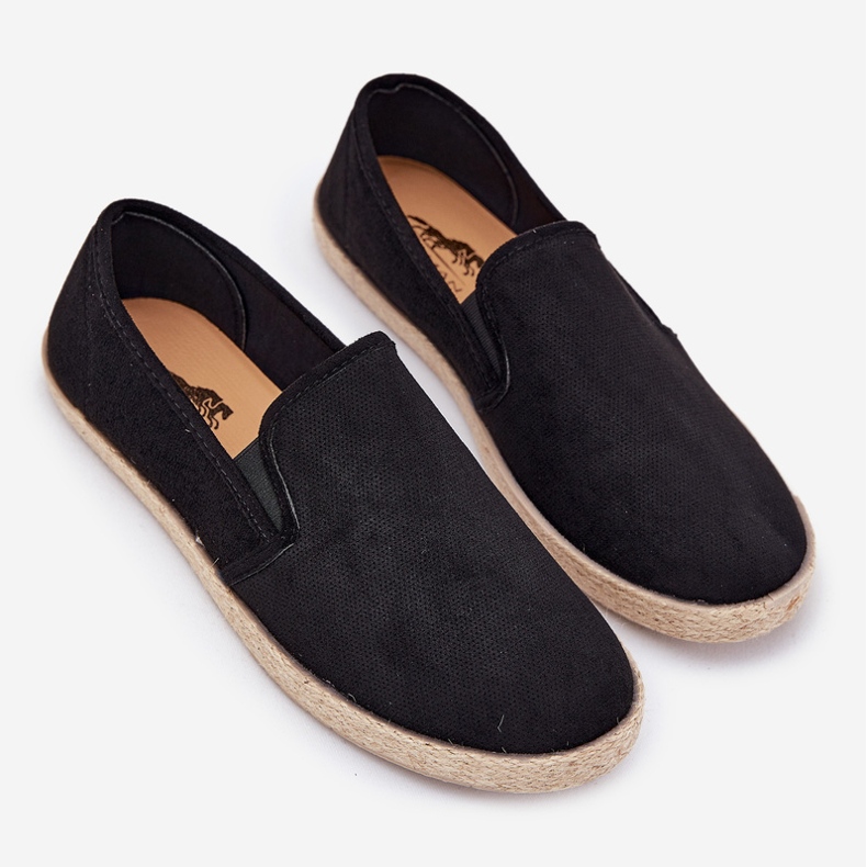 Espadrilles Sneakers pour hommes avec Eco en daim noir 1