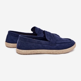 Mocassins masculins avec bleu marine tresse 2