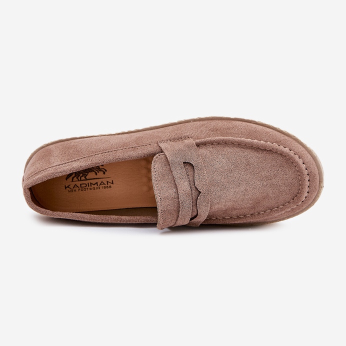 Mocassins masculins avec une tresse beige noire 2