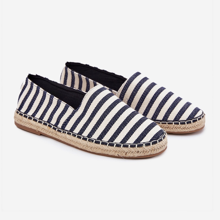 Espadrilles masculines à rayures bleu marine 1