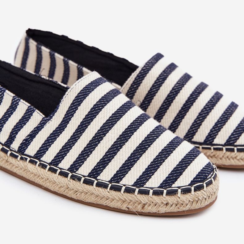 Espadrilles masculines à rayures bleu marine 2