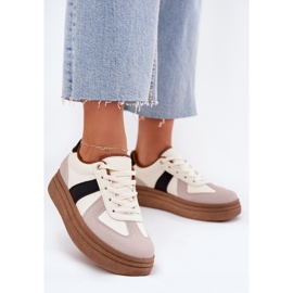 Baskets à plateforme pour femmes, beige 2