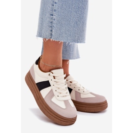 Baskets à plateforme pour femmes, beige 1