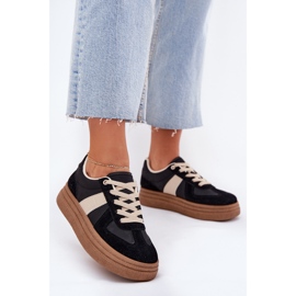 Baskets à plateforme pour femmes noires 2