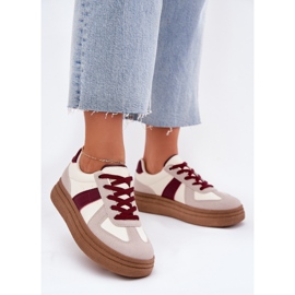 Sneakers pour femmes sur la plate-forme bordeaux rouge 2
