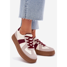 Sneakers pour femmes sur la plate-forme bordeaux rouge 1