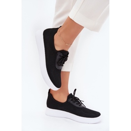 Chaussures sportives munées de matériaux sur la plateforme Black pour femmes le noir 2