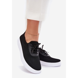 Chaussures sportives munées de matériaux sur la plateforme Black pour femmes noir 1