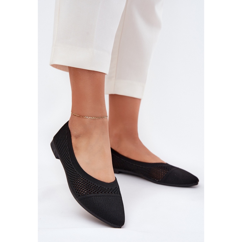 Ballerinas en maillage des femmes noires le noir 2