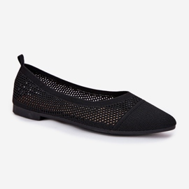Ballerinas en maillage des femmes noires le noir 4