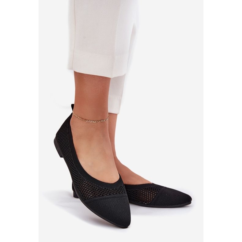 Ballerinas en maillage des femmes noires le noir 1