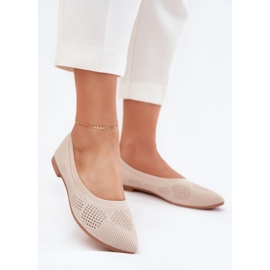Ballerines matérielles pour femmes beige 2 Ballerines matérielles pour femmes beige 2