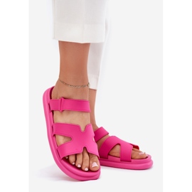 Les tongs en caoutchouc pour femmes avec ceinture fuchsia rose 1