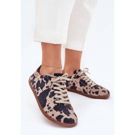 Sneakers en daim féminin dans le zazoo n1120 Brown-Beige brun 2