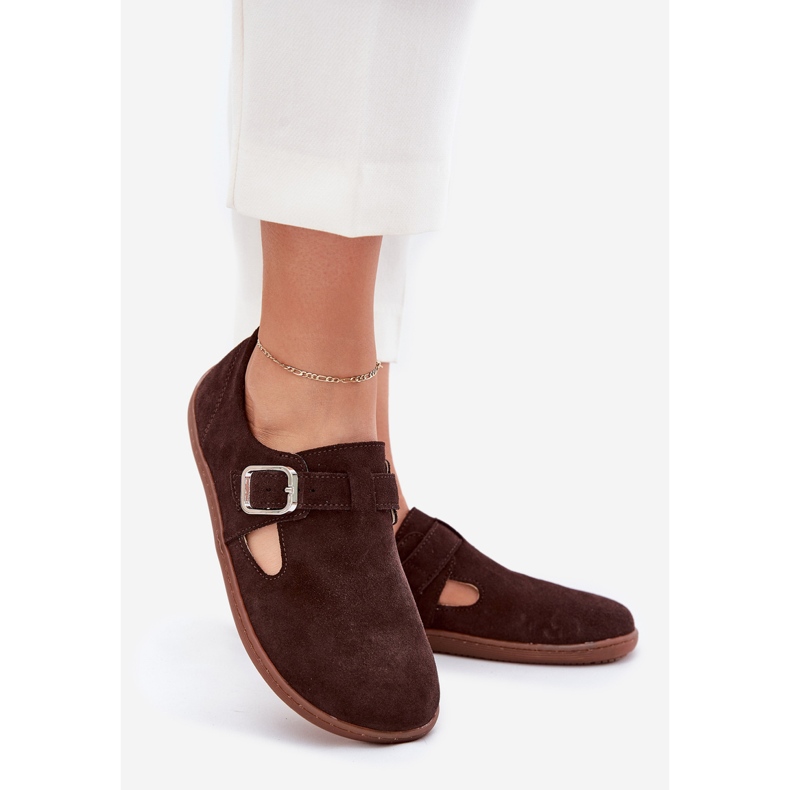 Chaussures en daim pour femmes avec bosses aux pieds nus zazoo n1261 chocolat brun 1 Chaussures en daim pour femmes avec bosses aux pieds nus zazoo n1261 chocolat brun 1