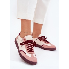 Baskets en cuir pour femmes Zazoo N1202 Pink rose 2
