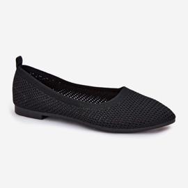 Ballerines de matériau en filet pour femmes noires le noir 4
