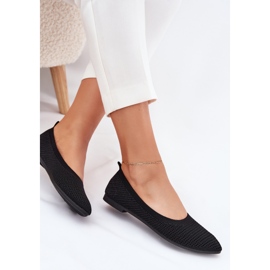 Ballerines de matériau en filet pour femmes noires le noir 6