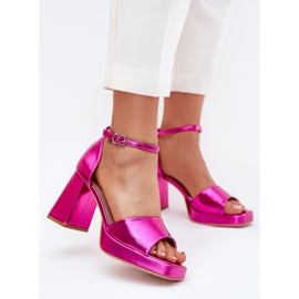 Sandales pour femmes peintes sur le poteau fuchsia rose 2