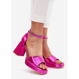 Sandales pour femmes peintes sur le poteau fuchsia rose 1