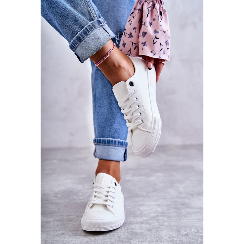 Baskets basses en cuir pour femmes Big Star KK274010 Blanc blanche 4