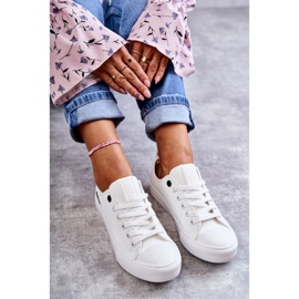 Baskets basses en cuir pour femmes Big Star KK274010 Blanc blanche 1