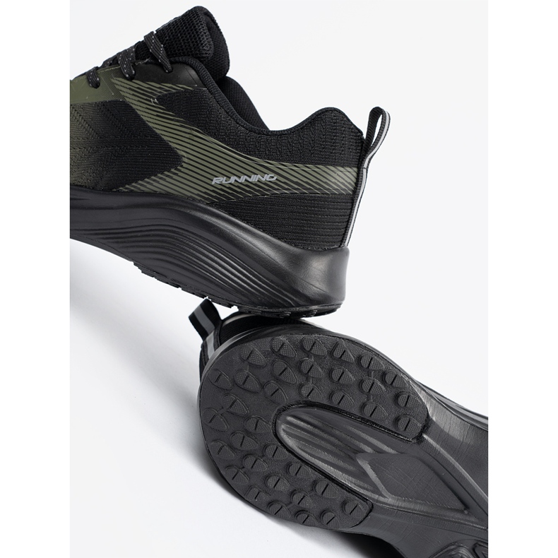 DK Chaussures de sport pour hommes légers vert foncé noir 1