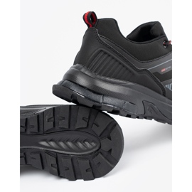 DK Chaussures de sport pour hommes noirs avec des éléments rouges 2