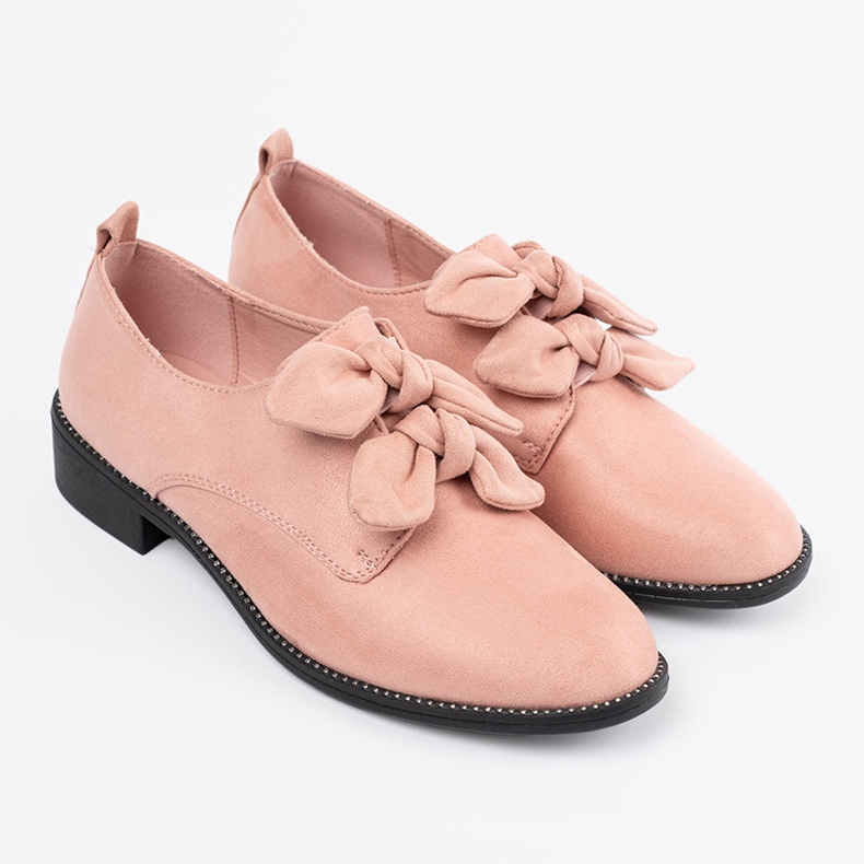 Seastar Chaussures en daim rose clair avec un arc décoratif 1