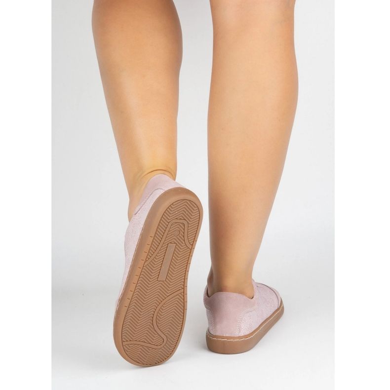 Chaussures en cuir aux pieds nus olivier eliza fleurs roses 1